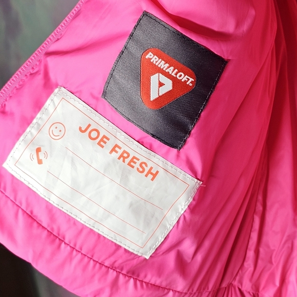 Joe Fresh Kids Neon Pink Puffer Jacket Size S/M 6 - Picture 6 of 11